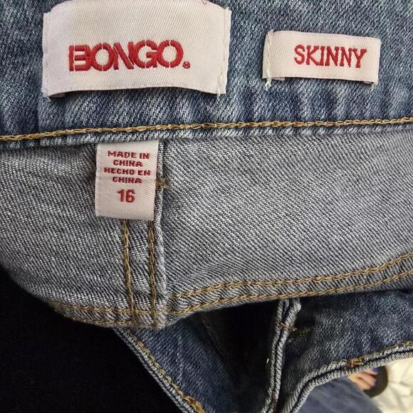 Bongo Missy‎ Jeans Skinny 16 Embroidered Jeggings Light Wash Artsy Bird (54-2) - Picture 8 of 14